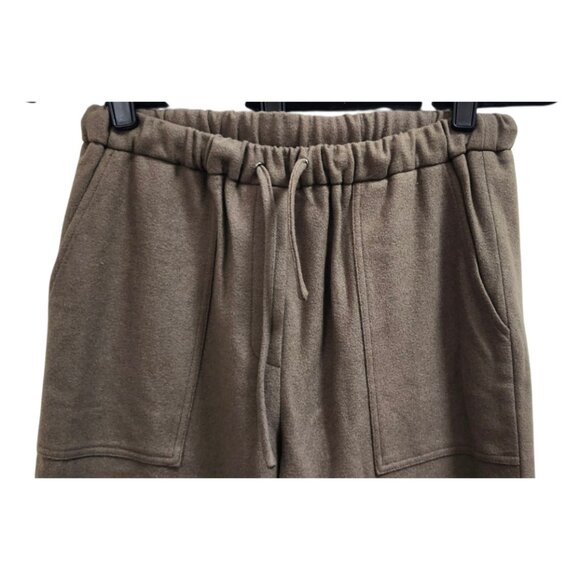 Moia wool blend pants womens brown drawstring elastic waist pockets Korean style - Picture 3 of 10